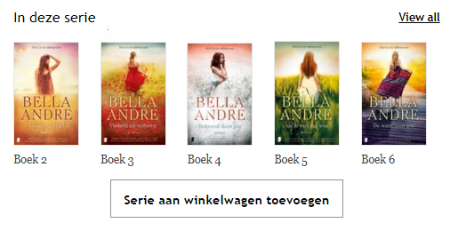 screenshot close-up van In deze serie met daarin vijf boeken van Bella Andre