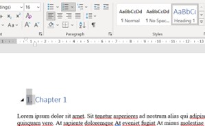 Vista de documento de Word con encabezado de capítulo en formato Heading 1, mostrando posibles problemas de jerarquía de estilos que pueden influir en la conversión a EPUB.