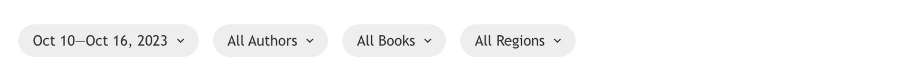 Drop down menus showing the option to filter by date, author, book and region. 
