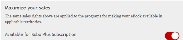 显示一个包含选择 Kobo Plus 可用地区的核取方块选项的截图，包括澳洲、比利时、加拿大、法国、意大利、荷兰、纽西兰、葡萄牙、英国和美国。