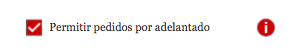 Captura de pantalla del mensaje de confirmación que aparece al seleccionar una fecha futura, mostrando una casilla verde marcada para activar la opción de pre-orden en Kobo Writing Life.