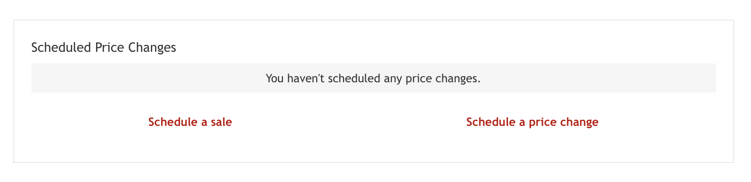 Dashboard price change section