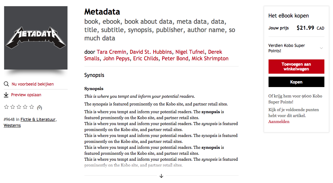 Afbeelding van de titel Metadata waarin de ondertitel gevuld is met een overdreven aantal zoekwoorden