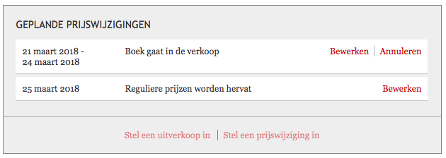 Een overzicht van twee geplande prijswijzigingen