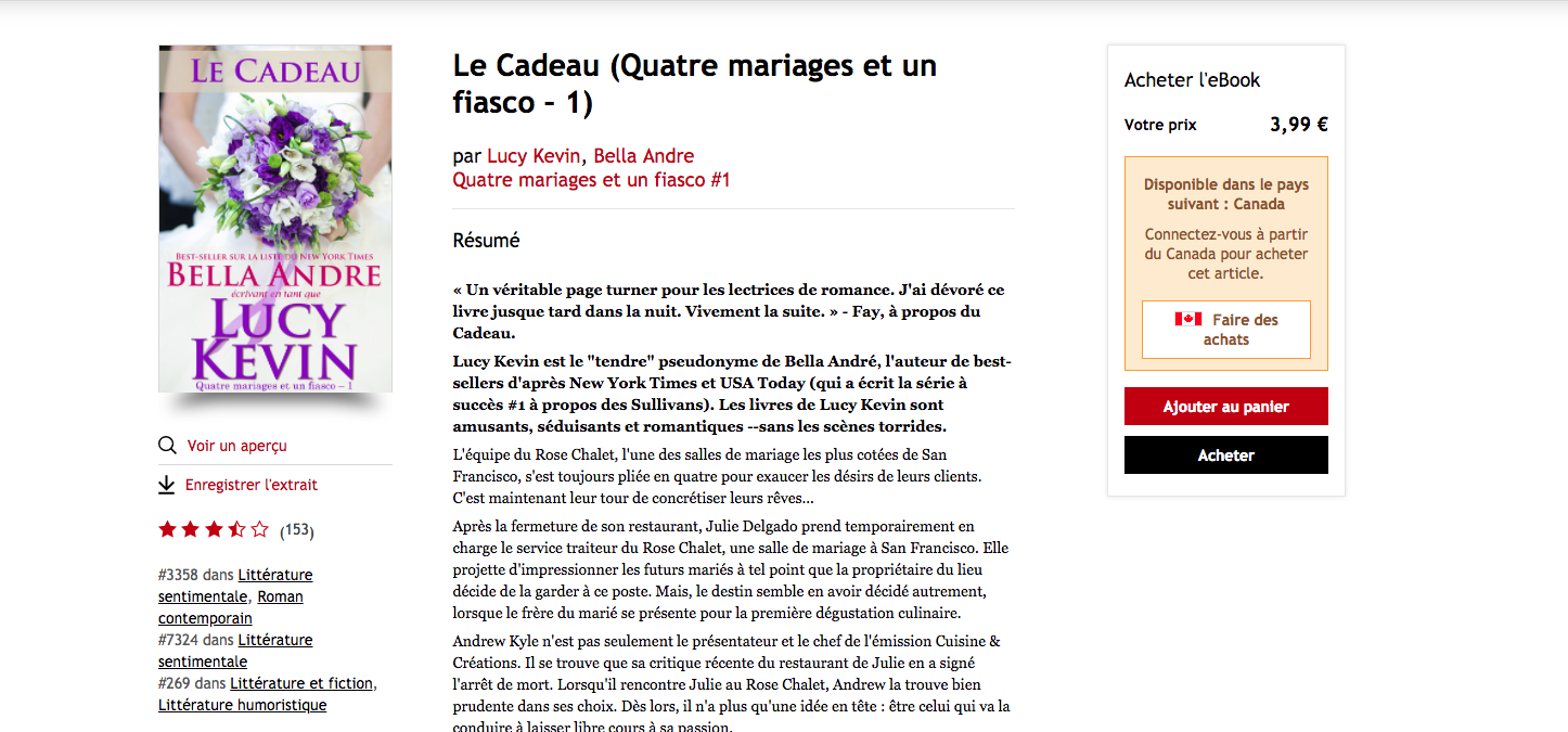 Capture d'écran de la page produit d'un ebook.